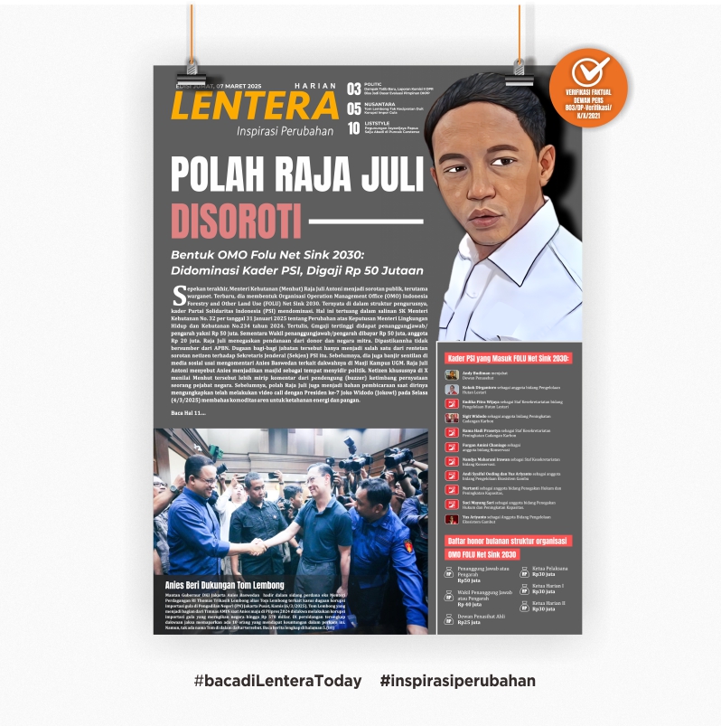 Polah Raja Juli Disoroti (Koran, Jumat 7/3/2025)